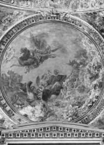 fotografia d'epoca del dipinto rovinato dall'incendio